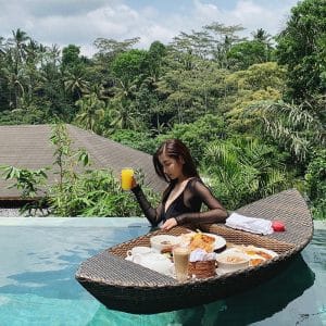 DERBAL PE Rattan Floating Tray F&B Breakfast Food Tray