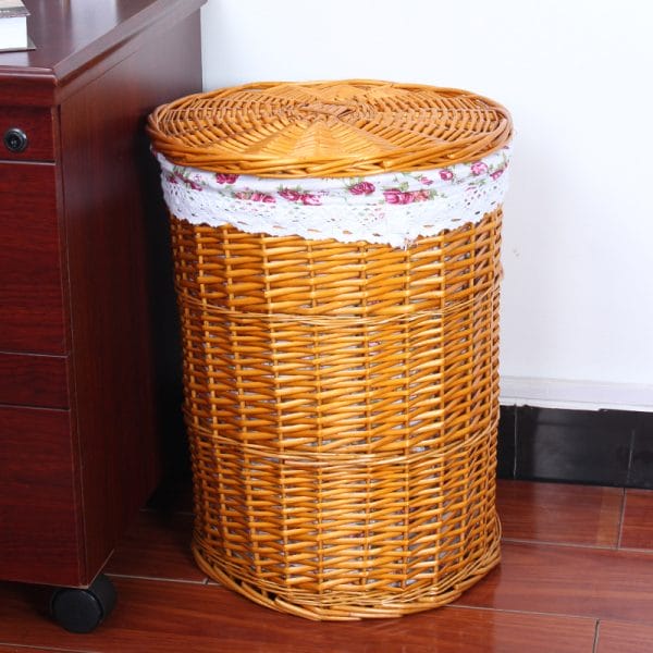 Dirty Clothes Basket Hotel Resort Storage Basket Storage Bucket Vine Weaving Dirty Clothes Basket Laundry Ba (4)