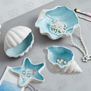 Starfish Jewelry Dish Tray Ceramic Ring Holder for Resorts