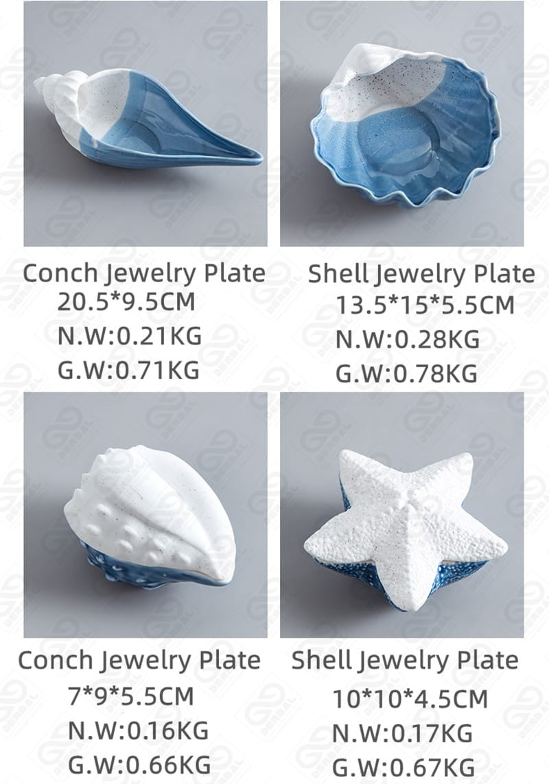 Starfish Jewelry Dish Tray Ceramic Ring Holder for Jewelry Trinket Tray Candy Dishes Jewelry Tray