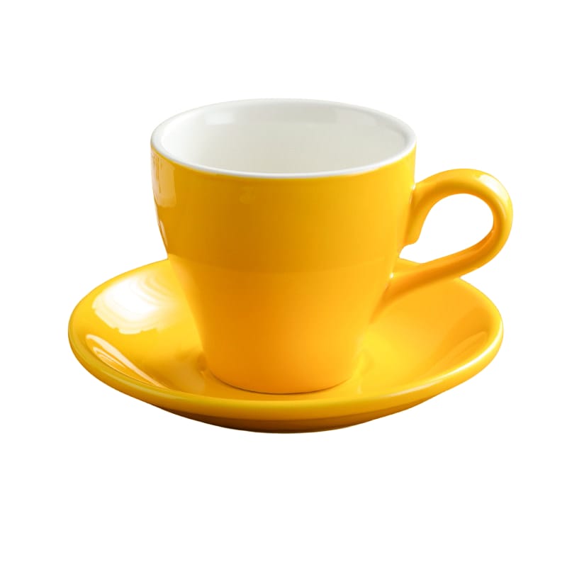 280ml Colourful Cappuccino Espresso Cups Porcelain Coffee Mug Saucer Set Ceramic Tea Cups
