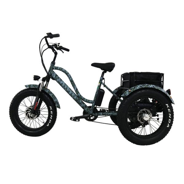 E-Tricycle 20 Inch Fat Tire Tricycles Triciclo Electric Trike 500W Tricycle Three Wheels Adult Cargo Electric Bike With Basket