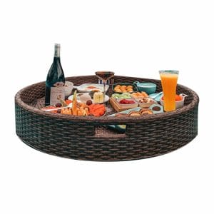 Floating Swimming Pool Tray PE Rattan Tray For Hotel Deluxe