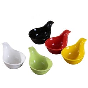Ceramic Dipping Sauce Bowls Triangle Shape Porcelain Small Soy Sauce Serving Dishes