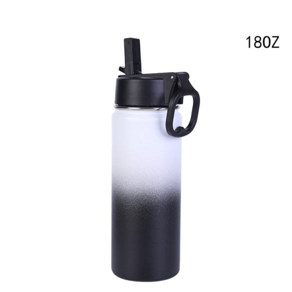 Insulated Water Bottle with Straw 18 Oz Stainless Steel Thermo Flask, Double Walled Vacuum Tumbler 
