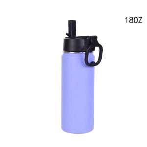 Insulated Water Bottle with Straw 18 Oz Stainless Steel Thermo Flask, Double Walled Vacuum Tumbler 