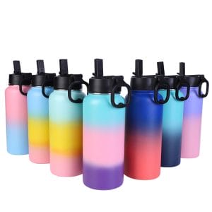 Insulated Water Bottle with Straw 18 Oz Stainless Steel Thermo Flask, Double Walled Vacuum Tumbler 