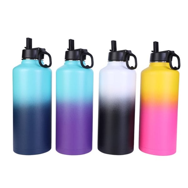 Insulated Water Bottle with Straw 18 Oz Stainless Steel Thermo Flask, Double Walled Vacuum Tumbler 