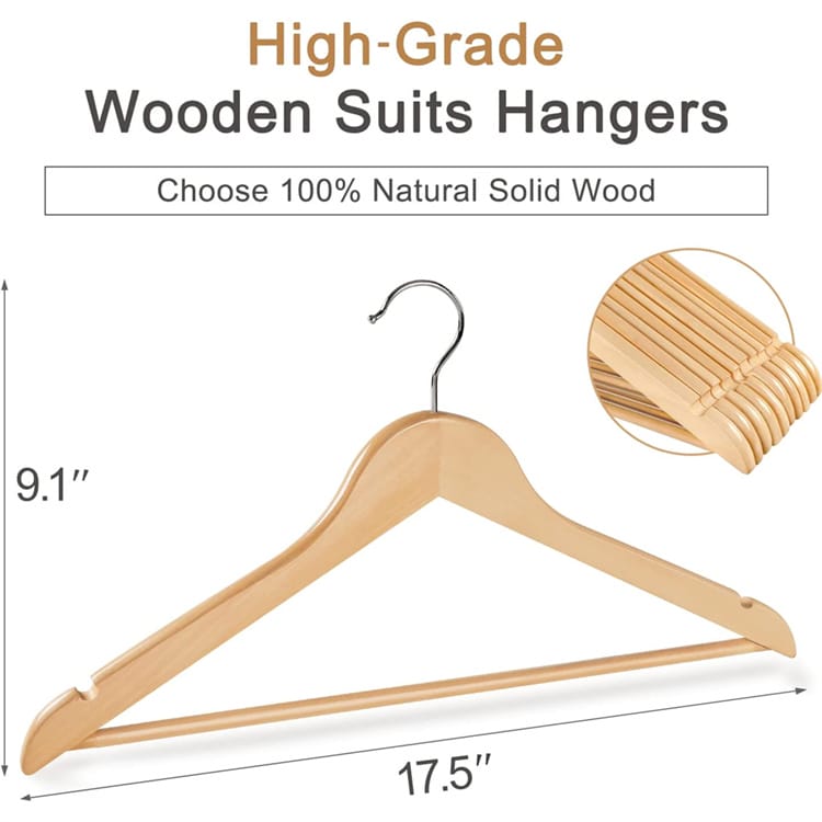manufacturer wholesale high quality custom Free Sample hot selling round head women white wood hangers for clothes