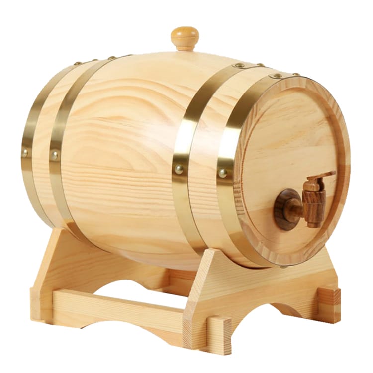 Wholesale Custom 3/5/10L oak wooden wine barrels for beer whiskey and red wine packaging storage keg