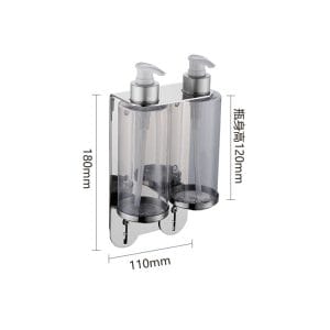 Dispenser Amenities SS Wall Mounted Adjustable 3-Chamber Locking Shower Dispenser Rack