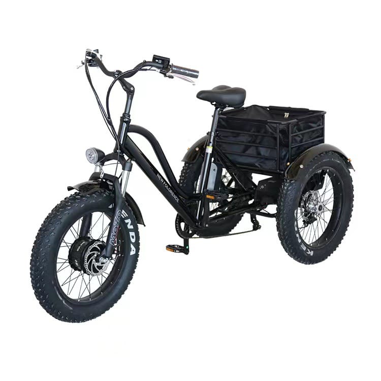 E-Tricycle 20Inch Fat Tire Tricycles Triciclo Electric Trike 500W Tricycle Three Wheels Adult Cargo Electric Bike With Basket 
