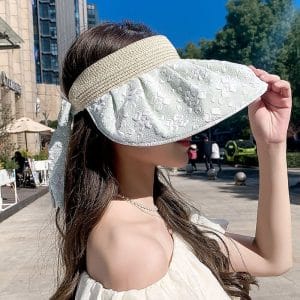 Foldable Sun Visor Hats for Women Clip on Visors Roll Up Wide Brim Packable Beach Hat for Travel