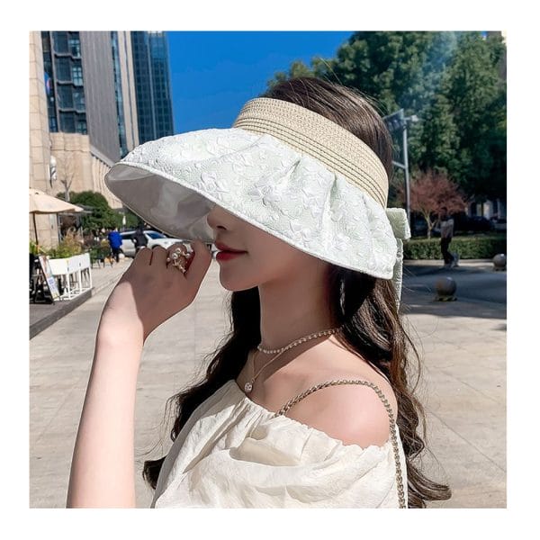 Foldable Sun Visor Hats for Women Clip on Visors Roll Up Wide Brim Packable Beach Hat for Travel