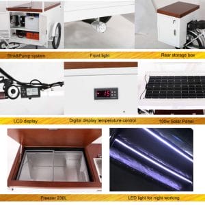Solar-Powered Mobile Electric Ice Cream Push Cart