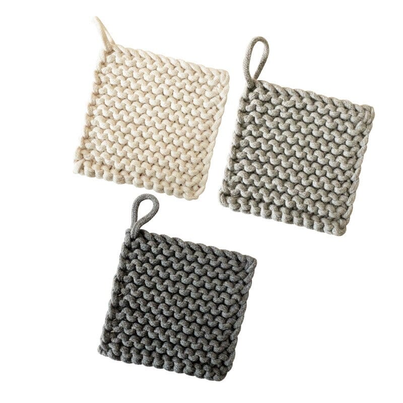 Hand-woven coasters plain cotton rope thick square Coaster Wholesale