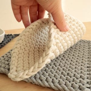 Hand-woven coasters plain cotton rope thick square Coaster Wholesale