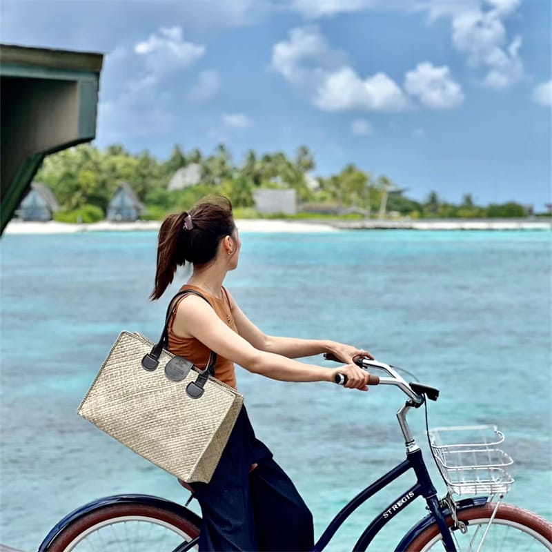 Handheld linen bag Beach Jute Shopping Bag for Hotels 
