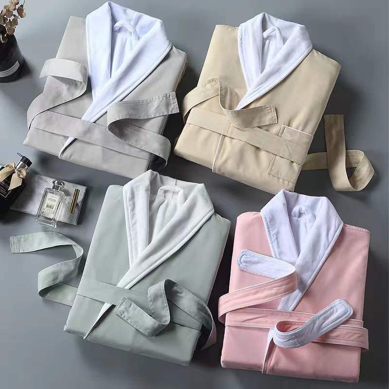 Kimono Homewear SPA Solid Color Waffle Hotel Unisex Polyester Waffle Robes Bathrobe China Manufacturer