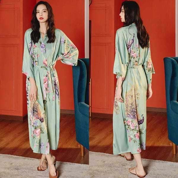 Light Luxury Short Sleeve Cool Feeling Nightgown Bathrobe for Maldives Resorts