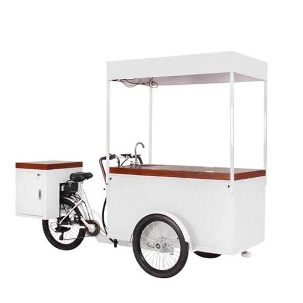 Solar mobile electric ice cream push cart used with freezer