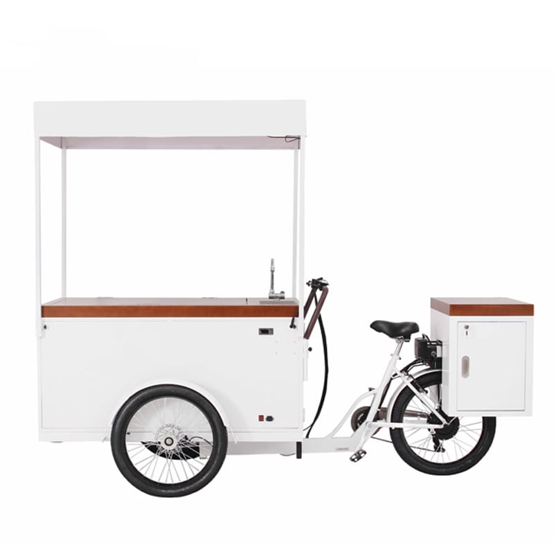 Solar mobile electric ice cream push cart used with freezer