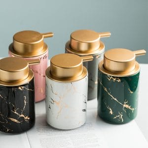 Wholesale luxury 350ml Ceramic Bottle shampoo and shower gel bottle Custom Empty Bottles