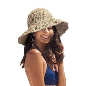 Women Soft Straw Hat Wide Brim Beach Sun Cap Wholesale Foldable Lady Floppy Paper Braided Trave Hat