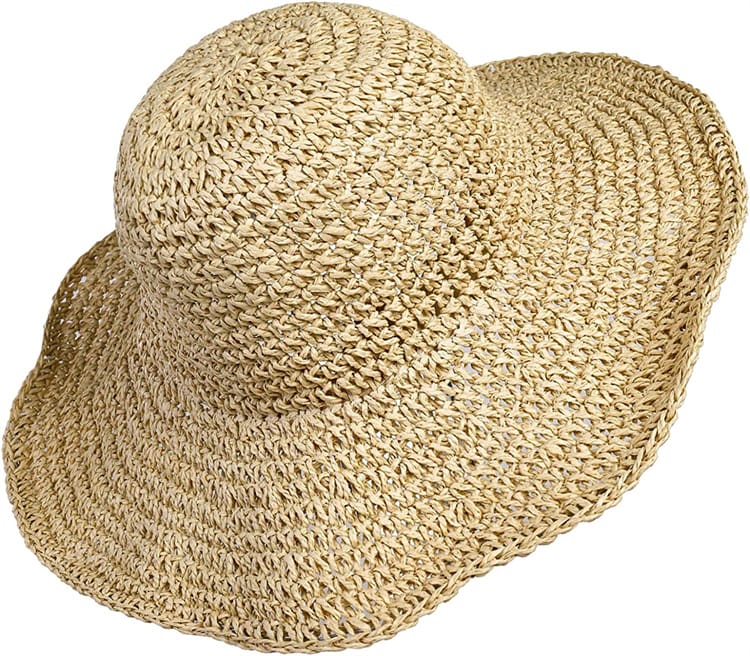 Women Soft Straw Hat Wide Brim Beach Sun Cap Wholesale Foldable Lady Floppy Paper Braided Trave Hat