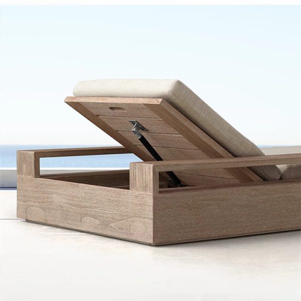 Outdoor Teak Wood Sun Bed Lounge – Unwind in Coastal Comfort