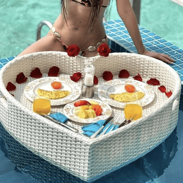 Heart Trays Design Hotel Pool Floating Tray PE Food Serving Trays