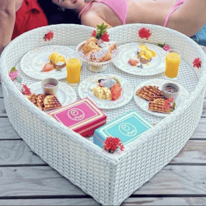 Heart Trays Design Hotel Pool Floating Tray PE Food Serving Trays