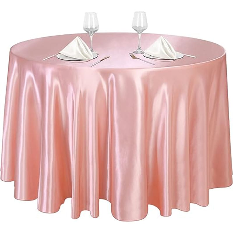 Wedding Banquet Pudding Satin Round Tablecloth