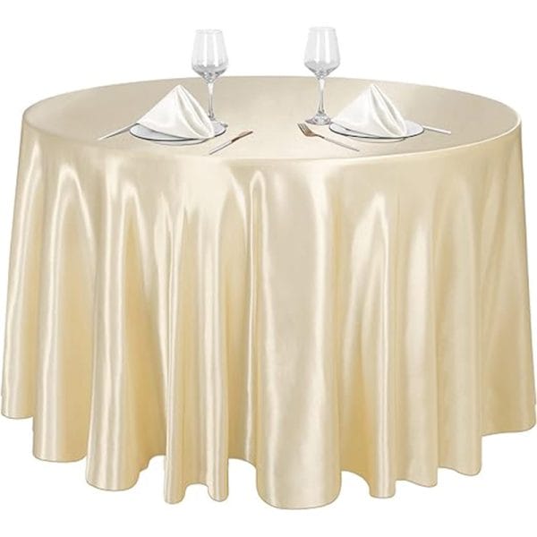 Wedding Banquet Pudding Satin Round Tablecloth