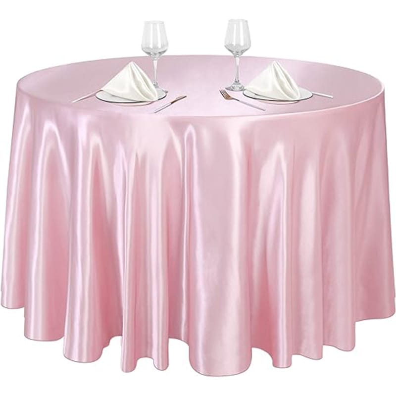 Wedding Banquet Pudding Satin Round Tablecloth