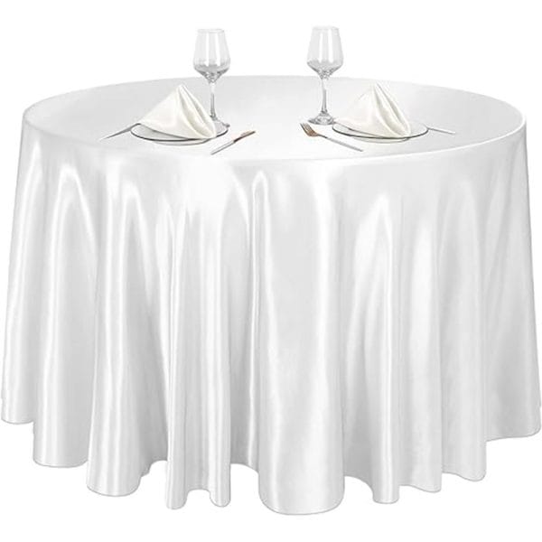 Wedding Banquet Pudding Satin Round Tablecloth