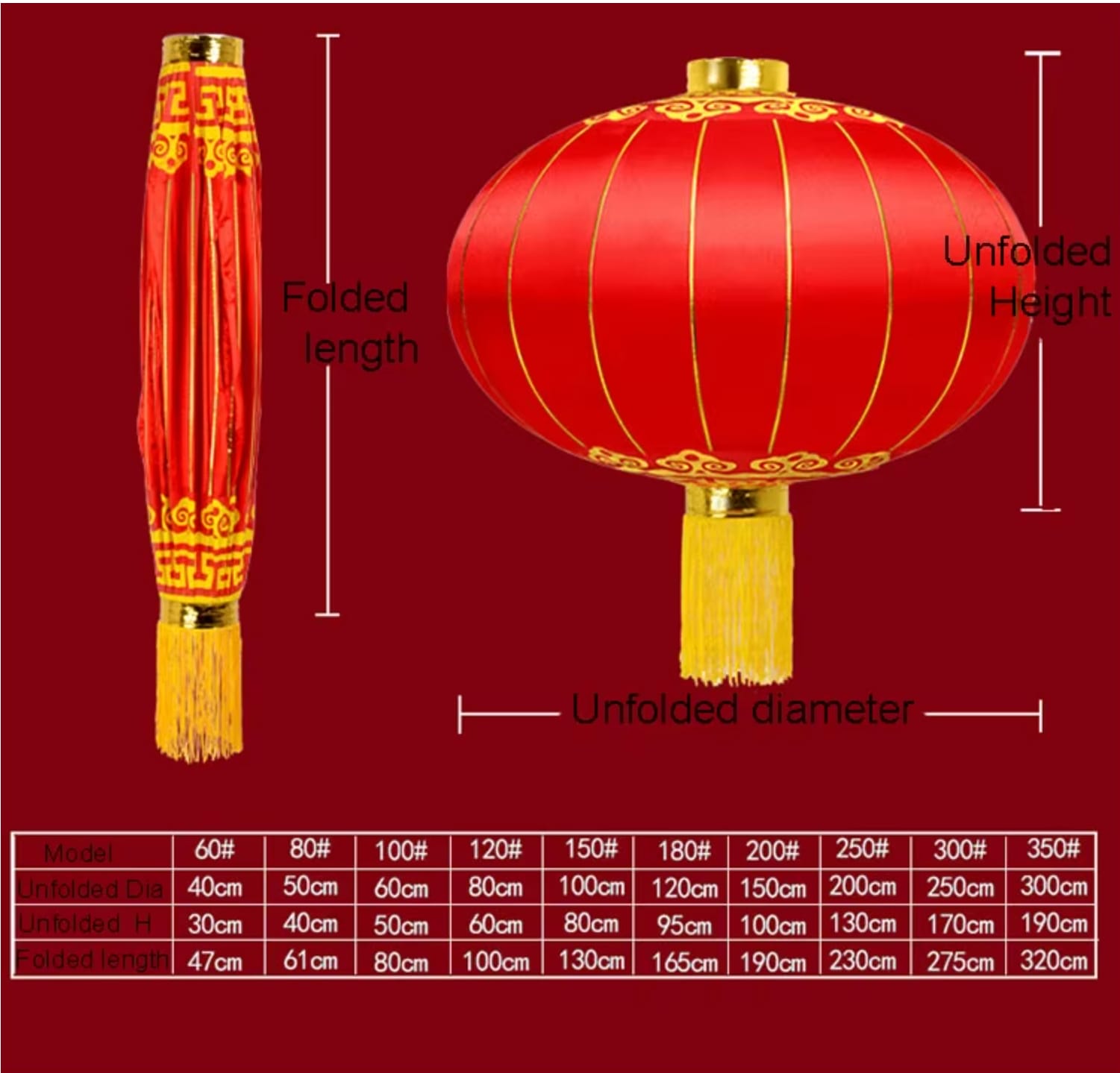 Large Traditional Chinese Outdoor Red Lanterns