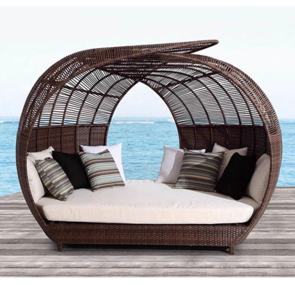 Handwoven Rattan Outdoor Beds for Hotels