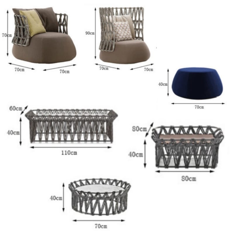 Hotel Sofa Lounge Size Details