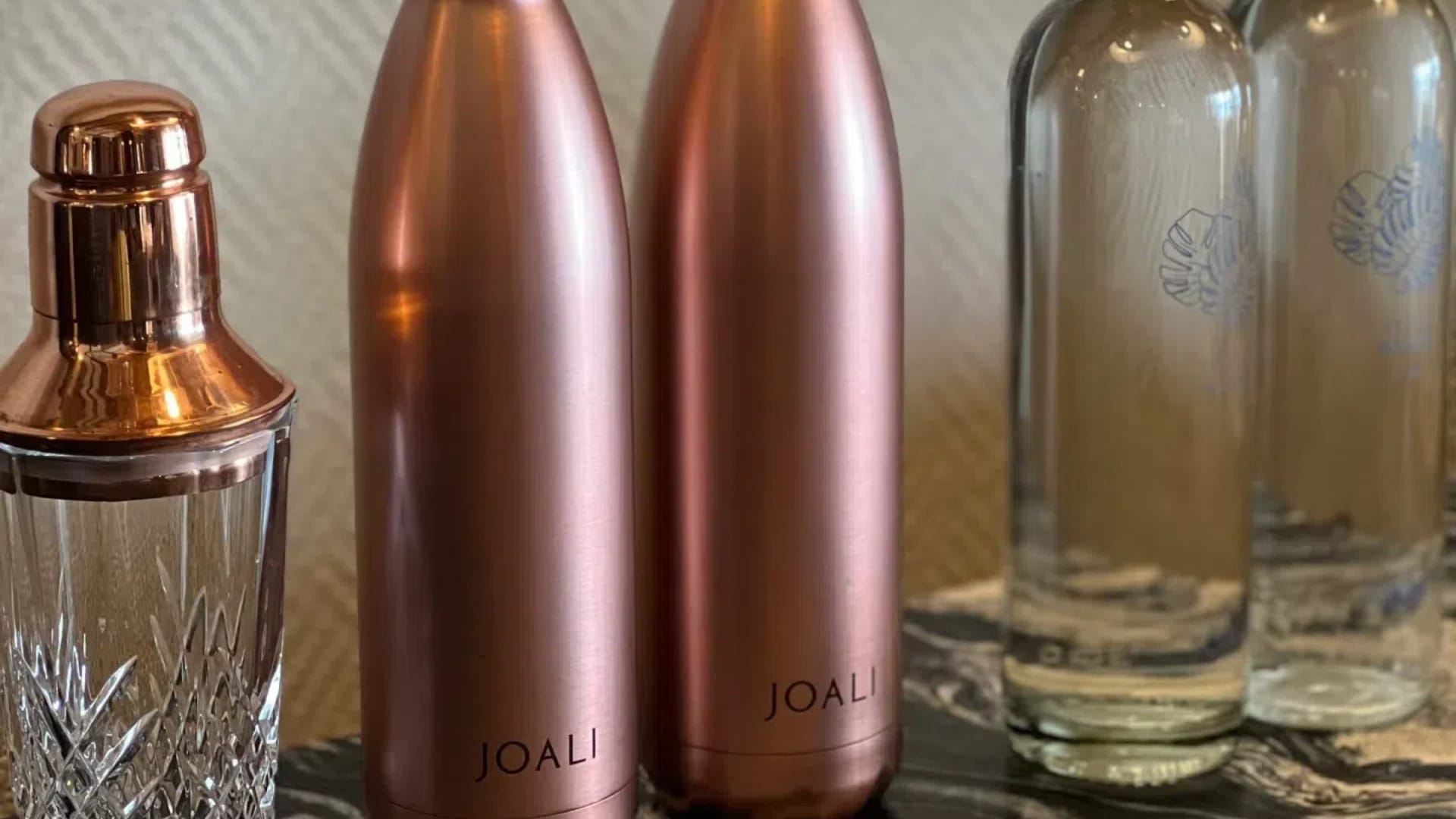 Joali Guestroom Stainless Steel Bottle and Glass Water Bottles