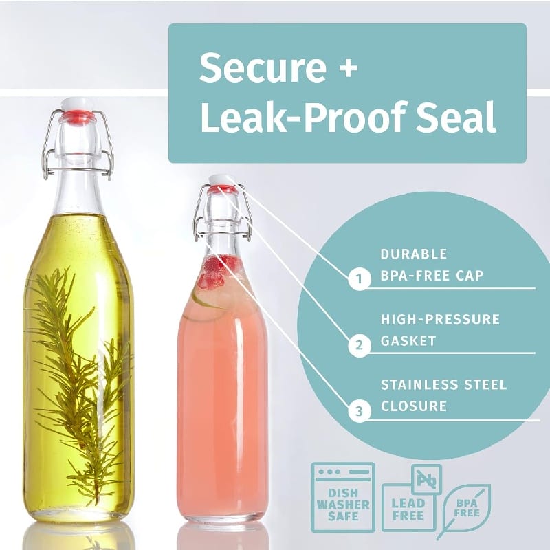 Leakproof Glass Swing Bottles