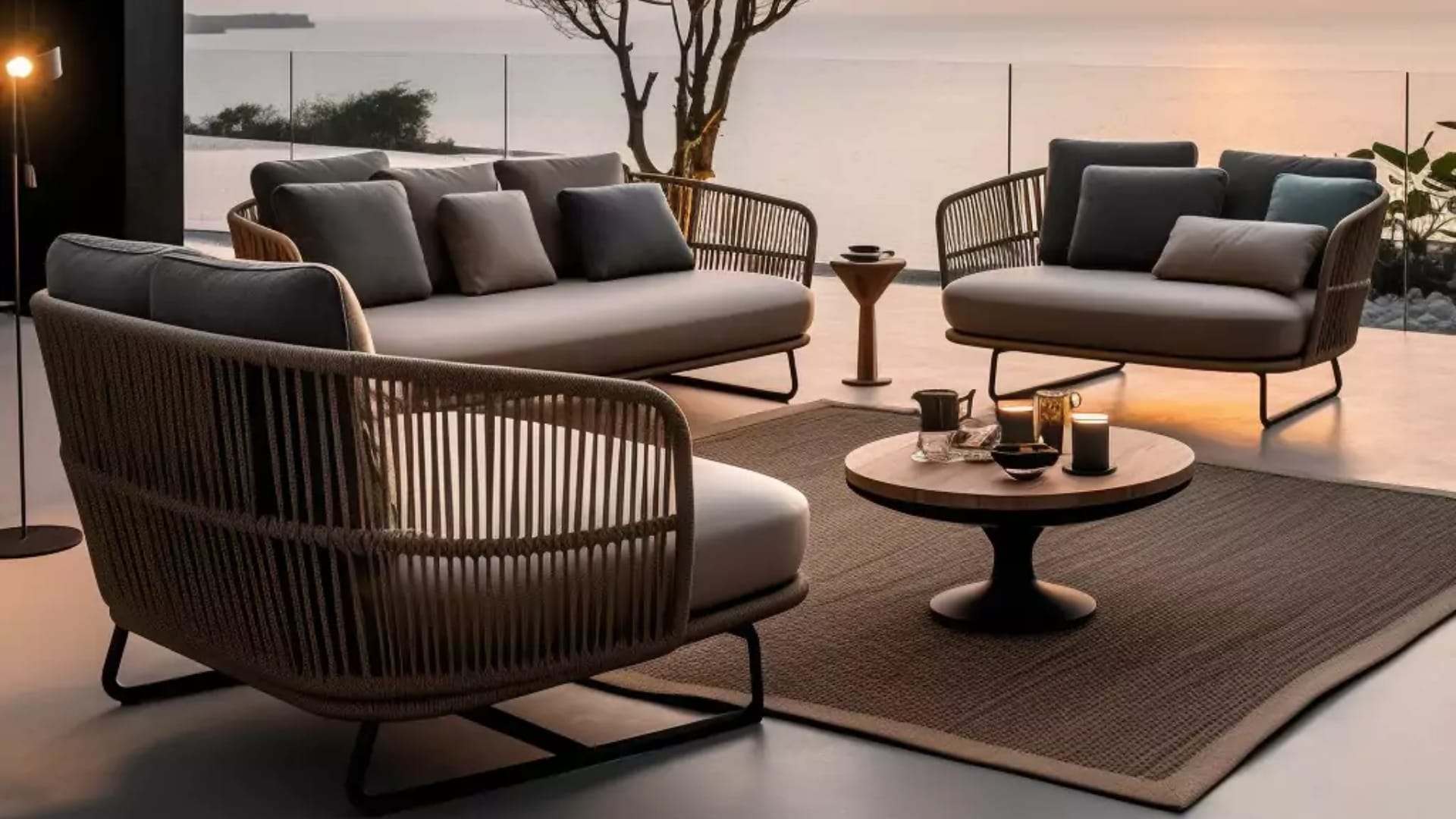 Luxurious Rattan Hotel Outdoor Sofa Combination