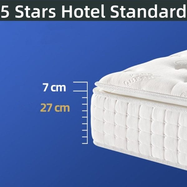 Luxury Latex Mattress with Silent Pocket Springs for Five-Star Comfort