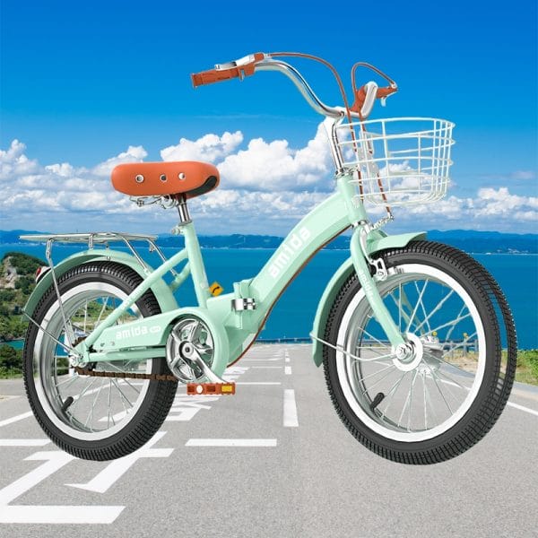 Mint Green Kids Bike on Road