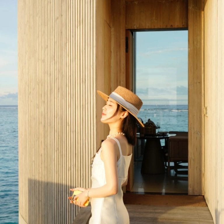 Natural lemongrass-infused Island Hotel Straw Sun Hat combating humidity odors at Eden Rock Seychelles.