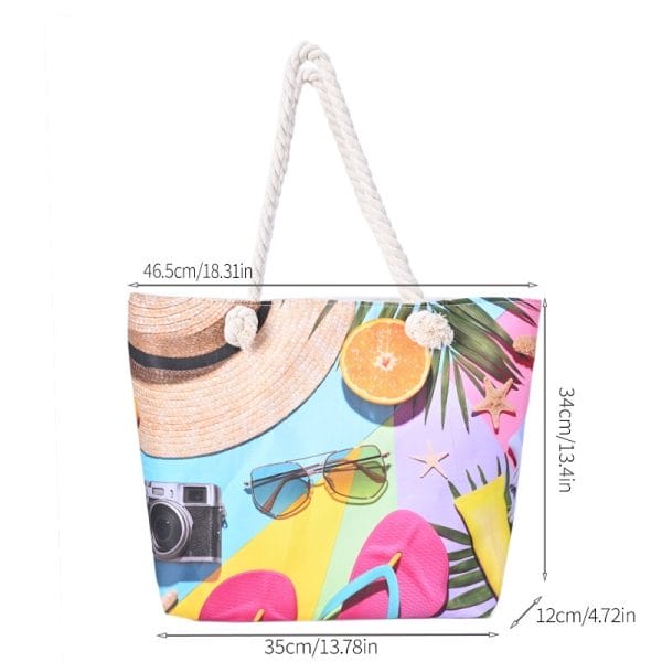 Women’s Beach Tote Bag Large Canvas Seaside Shoulder Bag - Image 4