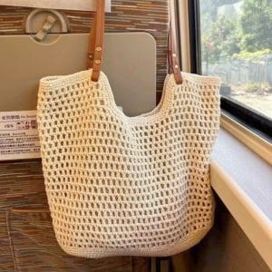 Waterproof woven tote bag during UAE coastal storm