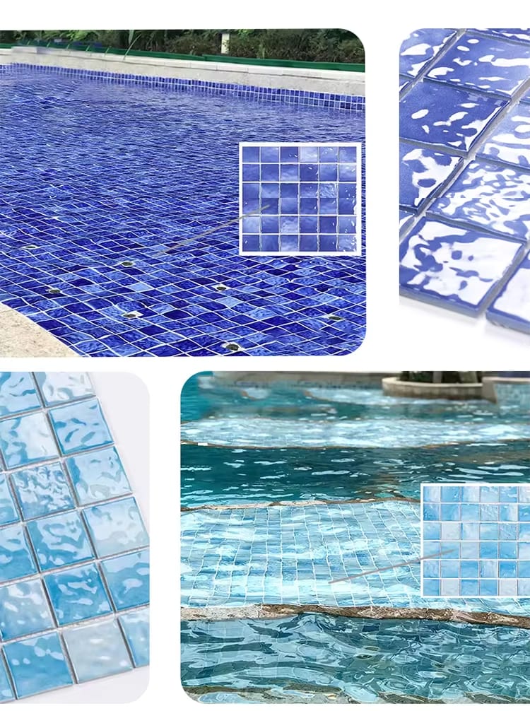 blue swimming pool tiles