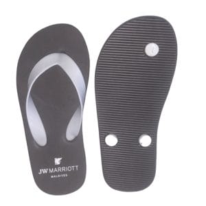 Custom-logo Beach Hotel EVA Slippers imprint resort name in Maldives sand, featuring anti-slip soles and adjustable PVC straps.