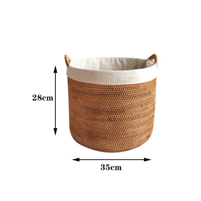 Aromatherapy rattan laundry container with essential oil diffusion holes